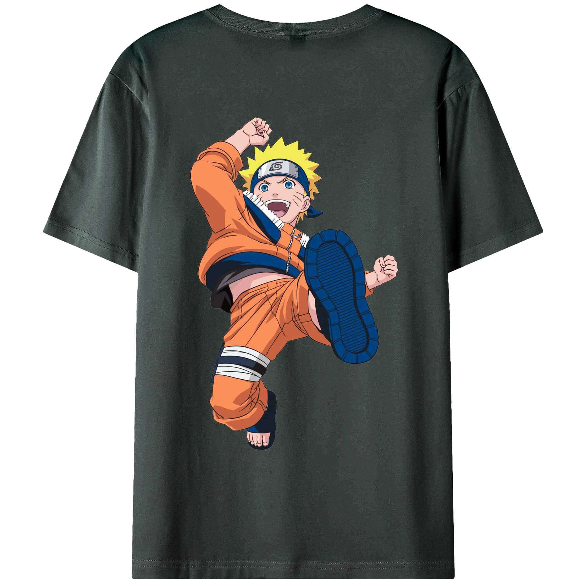 （画像用） NARUTO -ナルト- うずまき ナルト Uzumaki Naruto 綿100％ メンズ半袖Tシャツ（バックプリント） 通気性